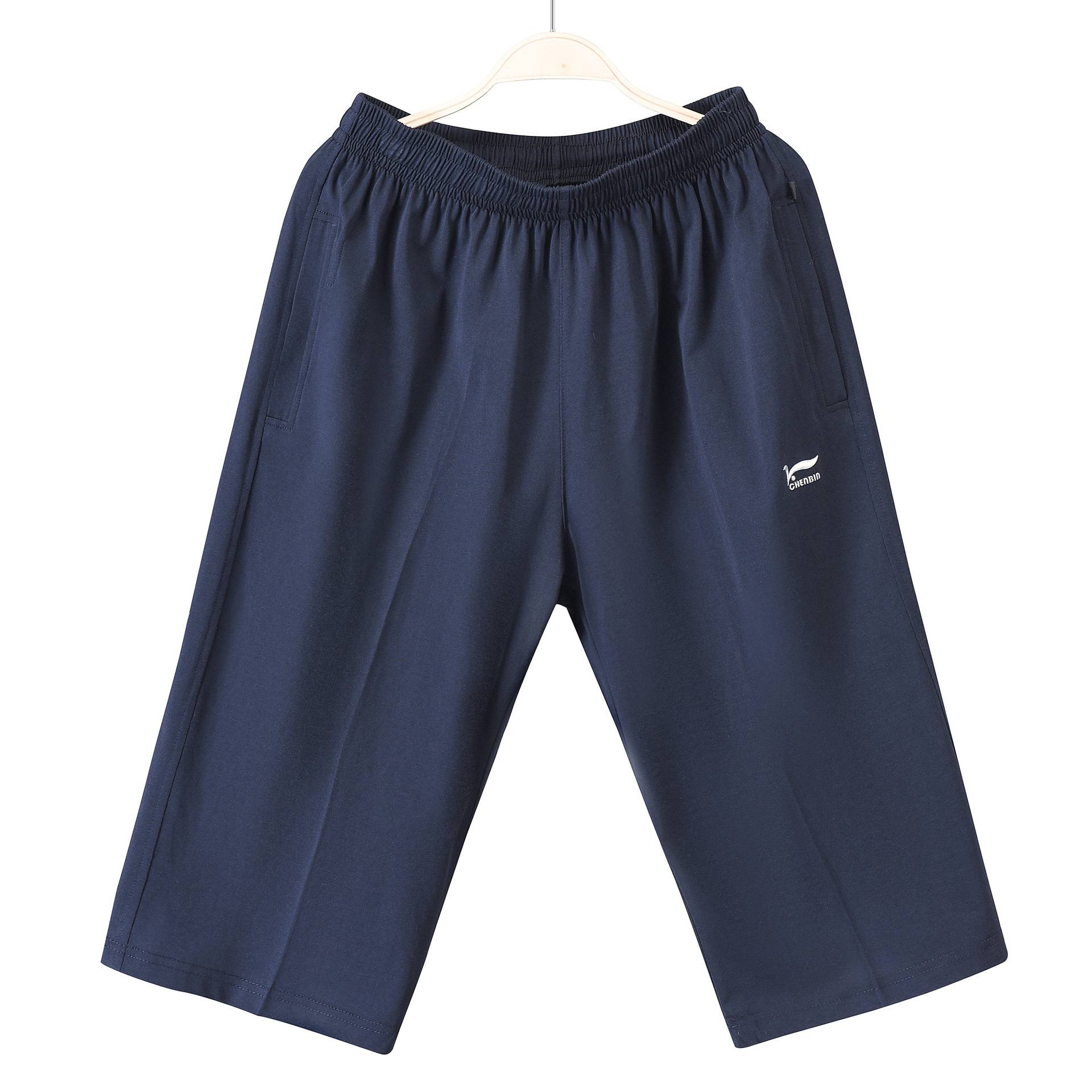 Summer men's Qipon Sports Pants Dad Pure Cotton Shit Middle Elderly Loose Leisure Middle Pants Big Pants Big Pants
