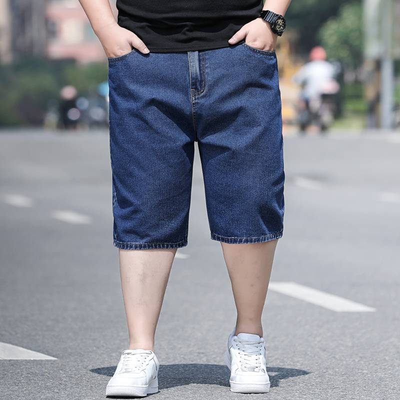 Summer thin denim shorts, men's loose fat, pants, fat, increase penta pants, men's fat guy middle pants