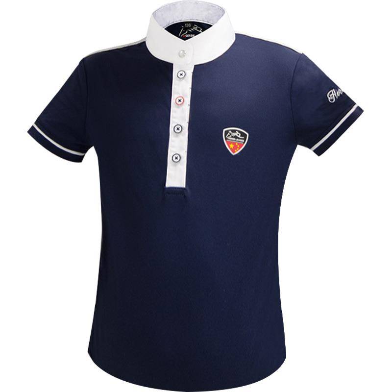 Spring and summer equestrian T -shirt short -sleeved children's equestrian clothing male riding equivalent equipment suite set female riding clothes