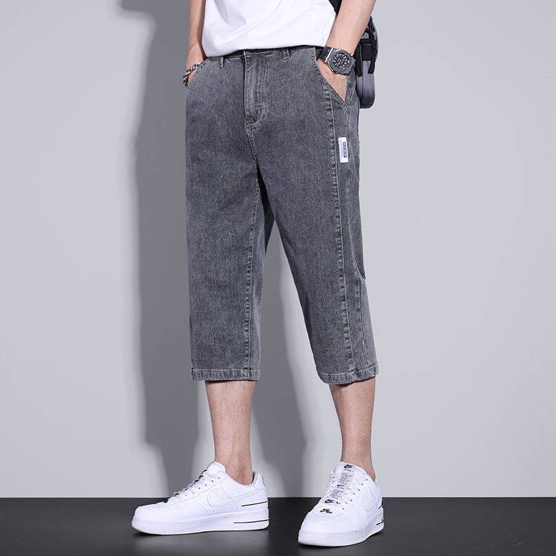 Cotton A21 Seven -point denim shorts Men's summer thin loose pants wears horse pants and summer trends are 100