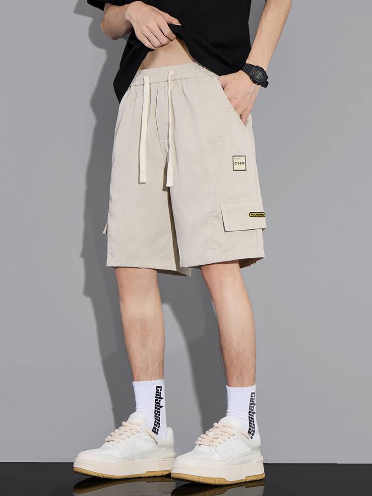 American -style worker ice silk shorts men's summer thin straight casual horse pants men's outdoor charges five -point pants