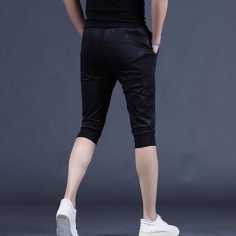 New 2024 American Men's Short Pants Trend Beach Pants thin -drying high -grade high -grade high -end cropped pants men's slim pants pants
