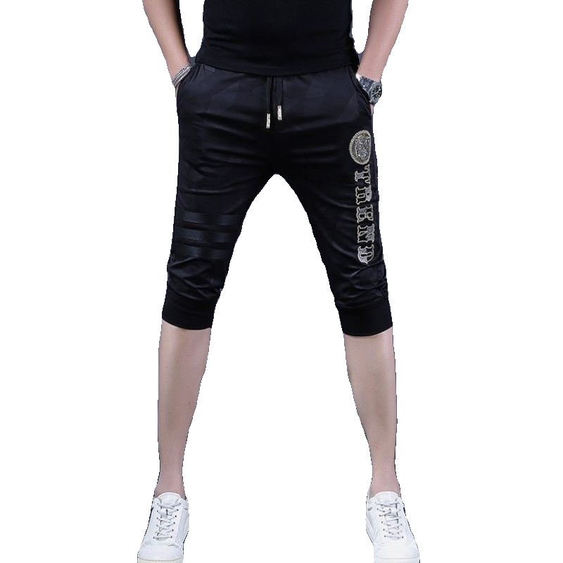 New 2024 American Men's Short Pants Trend Beach Pants thin -drying high -grade high -grade high -end cropped pants men's slim pants pants