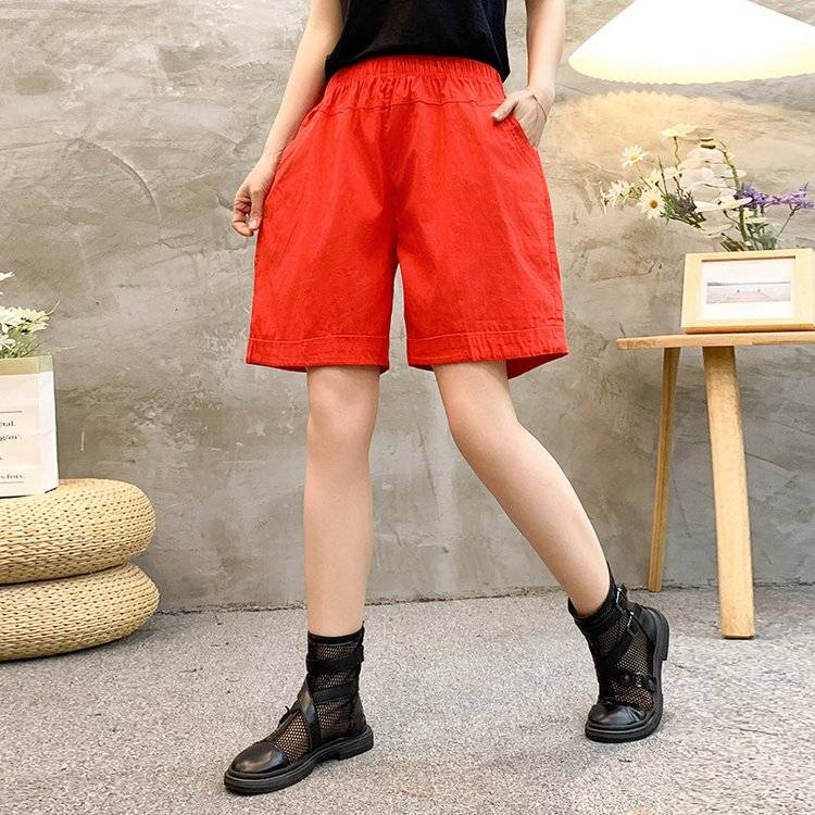 New loose waist casual pants penta pants and horse pants 2024 new casual pants summer pure cotton large size loose waist girl