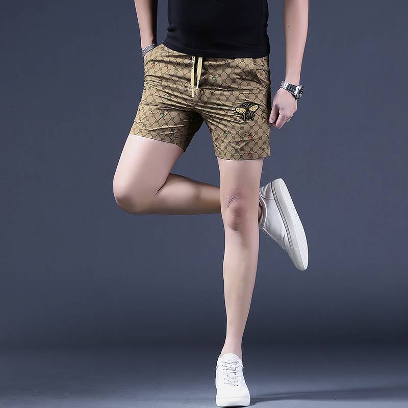 Pixel men's Korean version of ice silk tiper pants men's middle pants casual horse pants trendy short pants beach pants tide pants pants