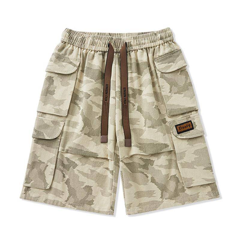 Pure cotton shorts men's summer thin cooling ice silk worker pants plus pants plus fat increase fat man pants