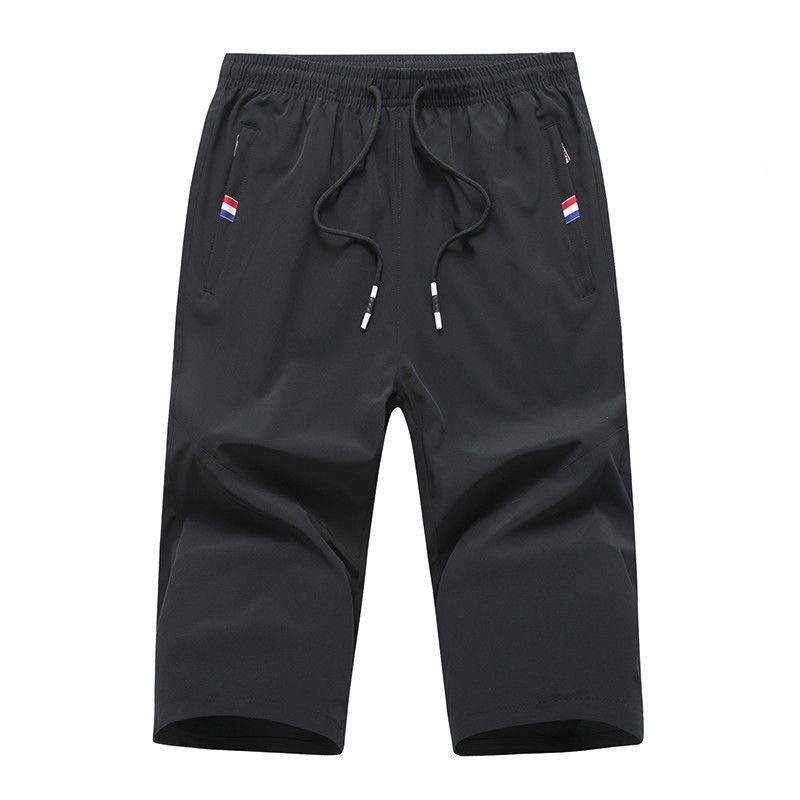 Bingshi pants men's seven -point summer 2024 new sports horse pants loose exterior workers wear zipper casual shorts