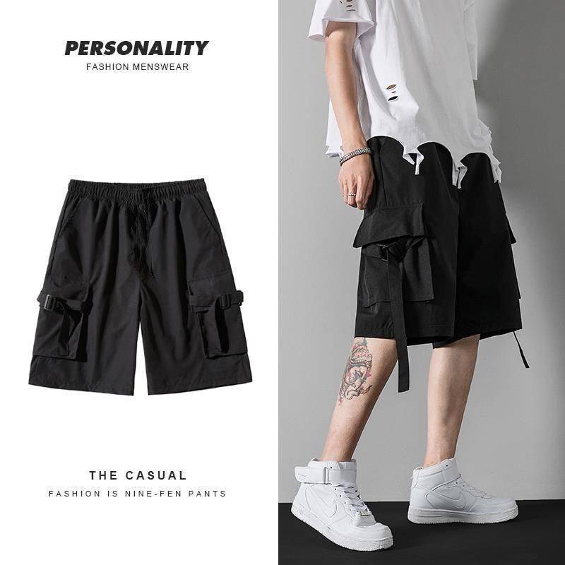 Working shorts, men's trendy brand horse pants ins, trend wild pants, student big size big pants big pants hip hip pants