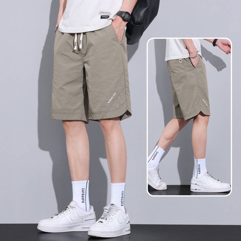 Summer casual shorts boys in summer thin loose beach horse pants ice silk pants men's sports five -point pants