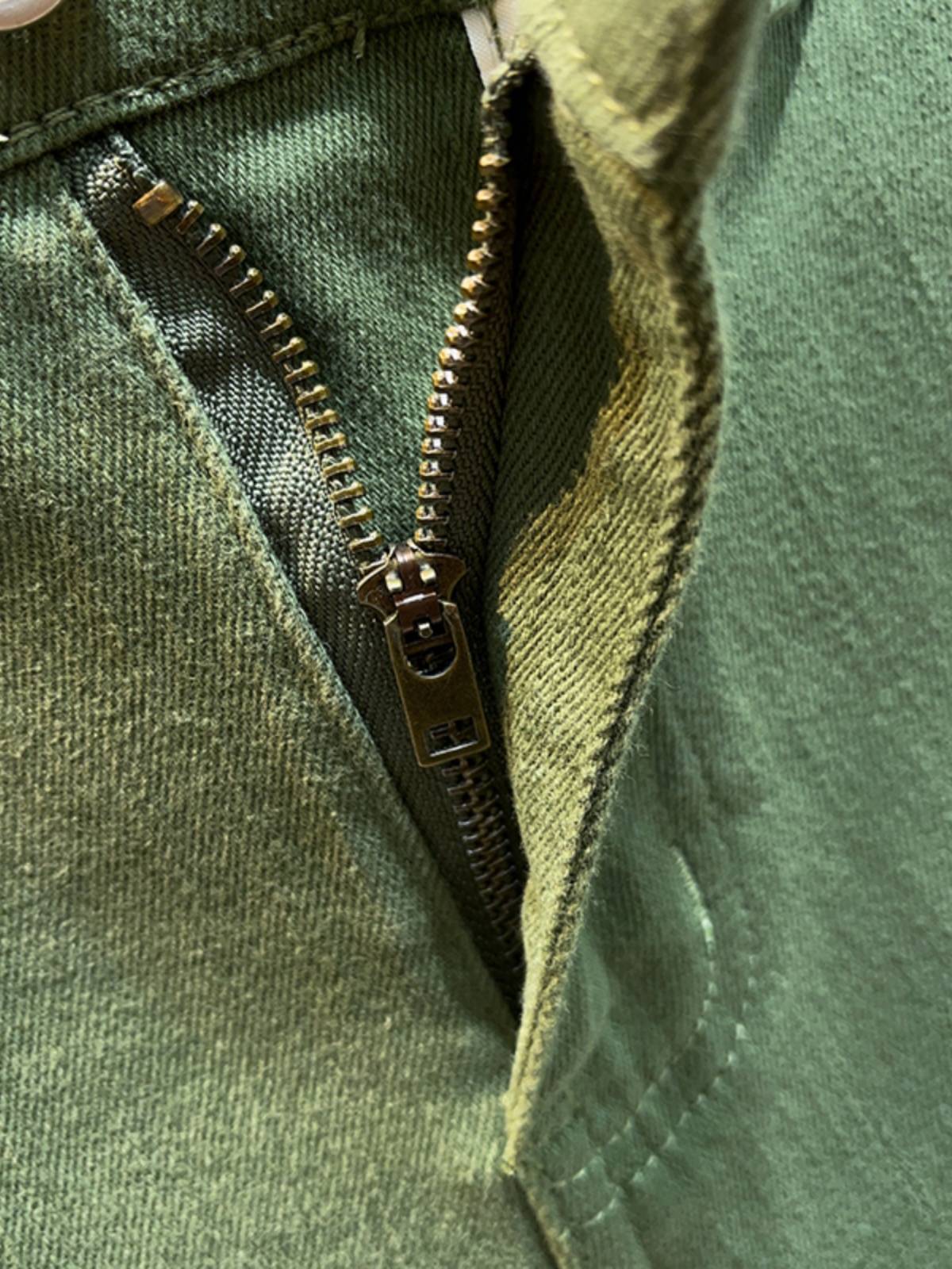 Summer personalized denim shorts men's tide brand pants fashion mid pants casual 5 points horse pants elastic European and American military green