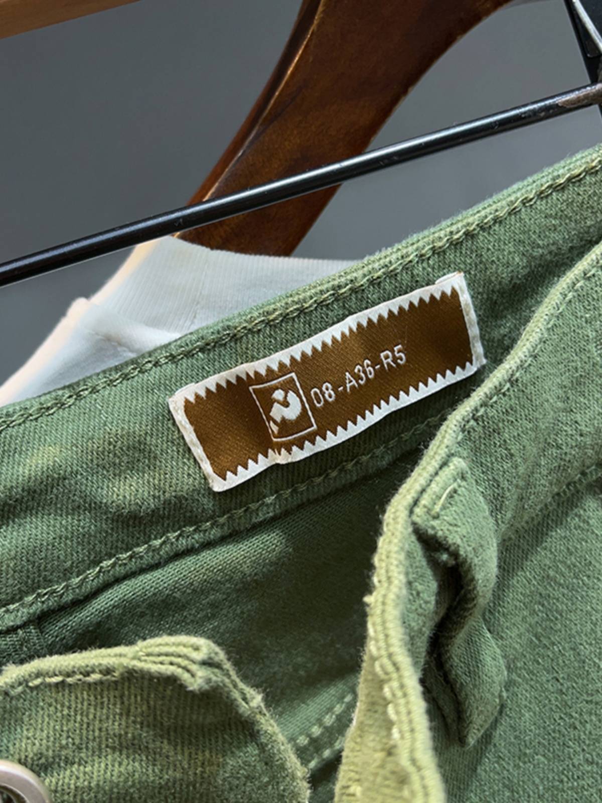 Summer personalized denim shorts men's tide brand pants fashion mid pants casual 5 points horse pants elastic European and American military green