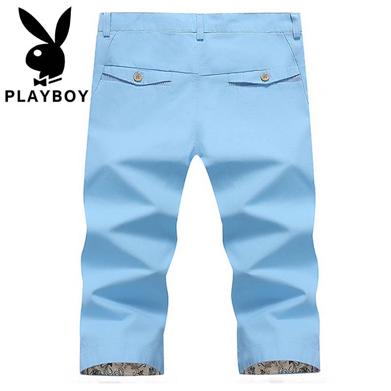Playboy Queen Male 2024 Summer New Cotton Horse Pants thin shorts Slim and handsome five -point men's pants