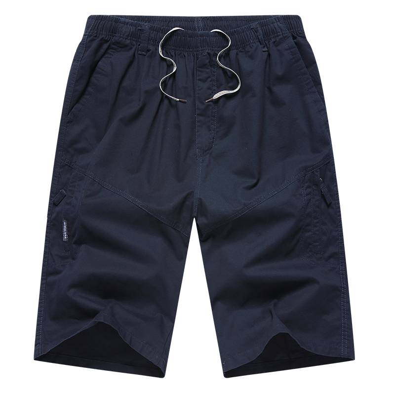 Woodpecker men's clothing cropped pants summer pure cotton loose casual beach pants middle -aged and elderly worker horses overweed shorts