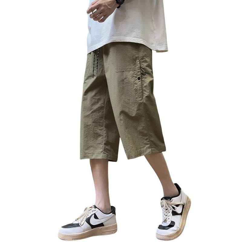 Men's Summer Summer thin loose straight leisure shorts men's speed dried horse trousers ice silk sports pants men's five points