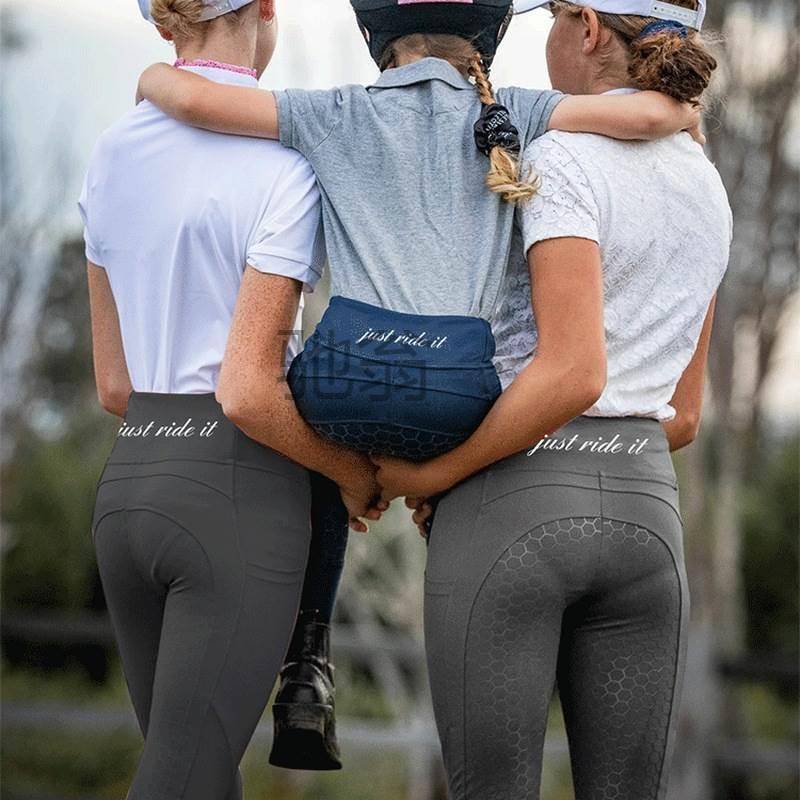J2U spring and summer silk glue horse pants female equestrian pants riding pants high bombs, breathable, equal equestrian clothing children's riding