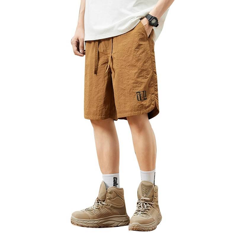 Ice silk casual shorts Men's summer thin men's loose and fast dry sports trend American workplace pants pants