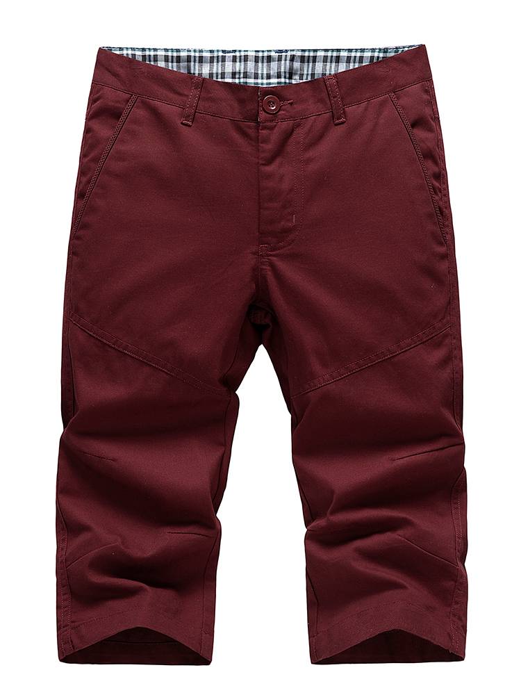 Casual cropped pants men's summer pure cotton horse pants slimming wild pants small thin people 7 -point pants straight pants straight