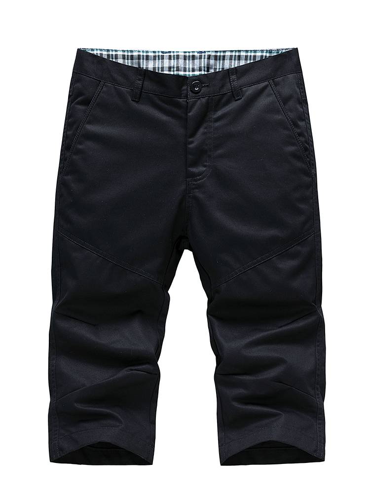 Casual cropped pants men's summer pure cotton horse pants slimming wild pants small thin people 7 -point pants straight pants straight