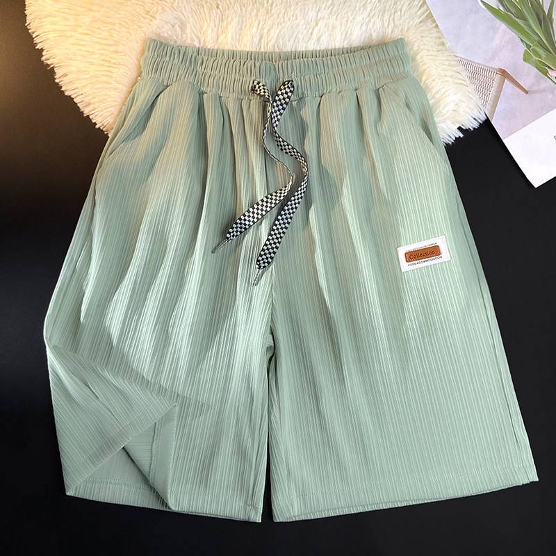 Ice silk shorts men's leisure pants, pants penta, loose home pajamas, boys summer sports horse pants tide card