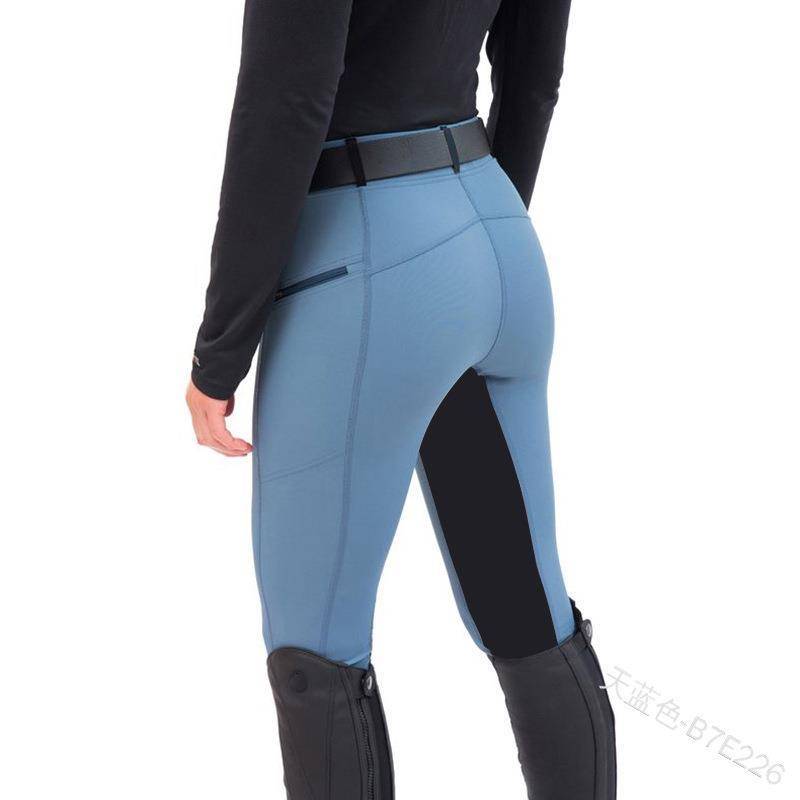 European and American equestrian pants slim stitching horse -up pants casual small foot pants Women's riding p