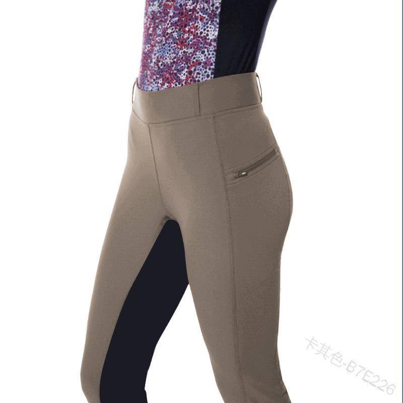 European and American equestrian pants slim stitching horse -up pants casual small foot pants Women's riding p