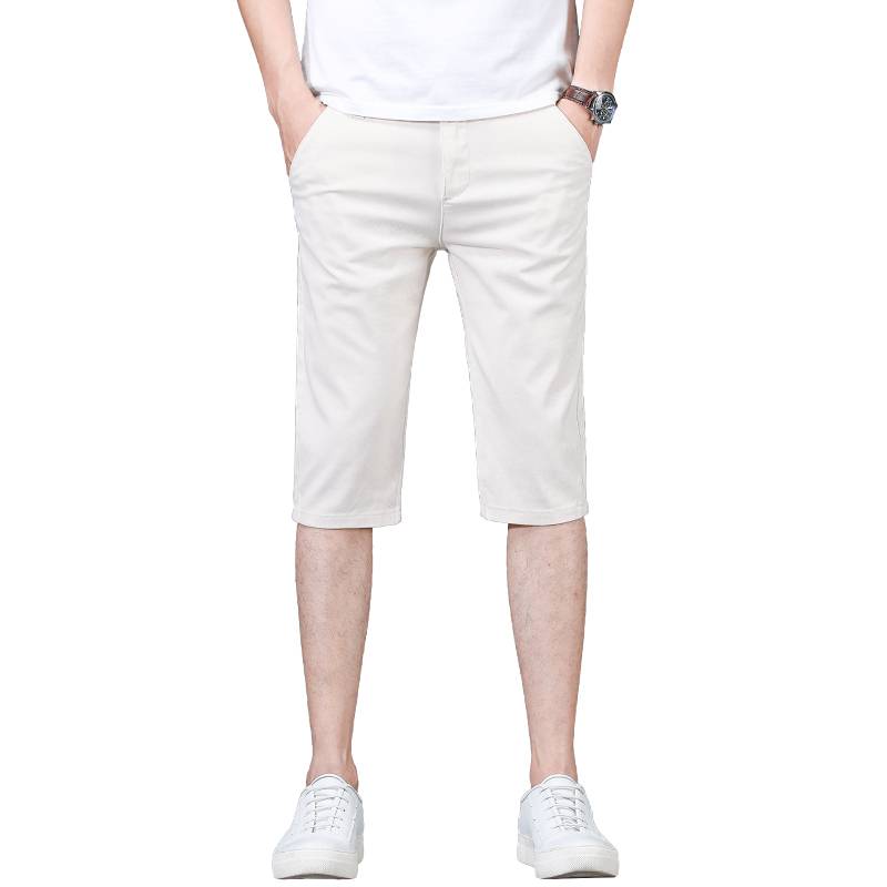 Summer thin shorts, men's cropped pants casual slimming 5 points pants pants pants loose straight beach 7 points horse pants