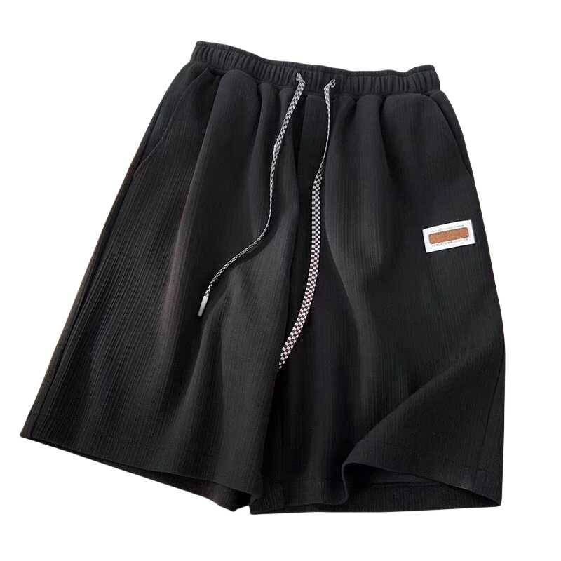 Ice silk thin casual quarter pants horse pants men's 2024 summer ins trendy loose sports versatile pants pants