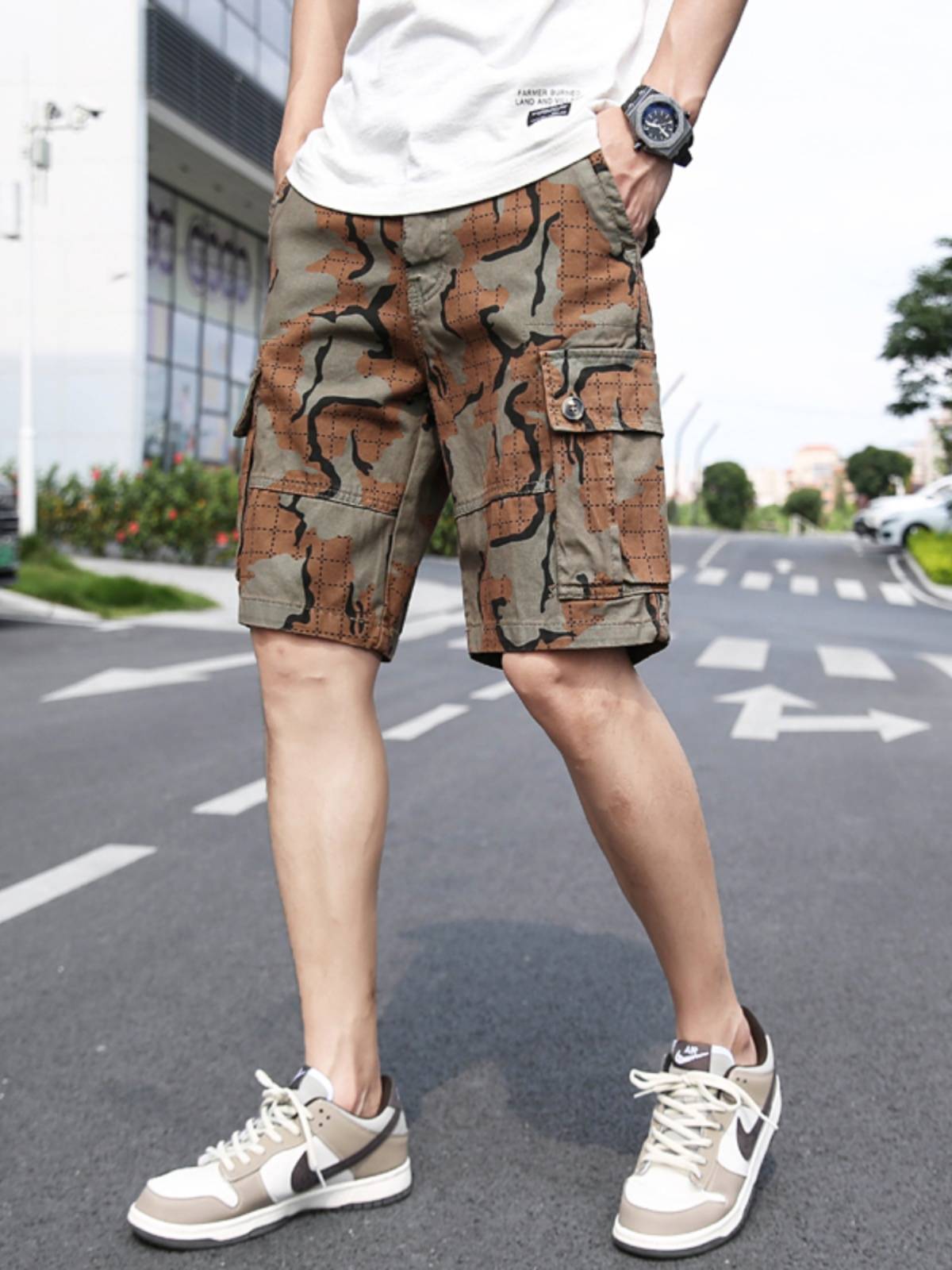 Bulls of men's shorts in summer pants, pants, shorts, cotton pants pants pants, loose camouflage camouflage tide casual pants