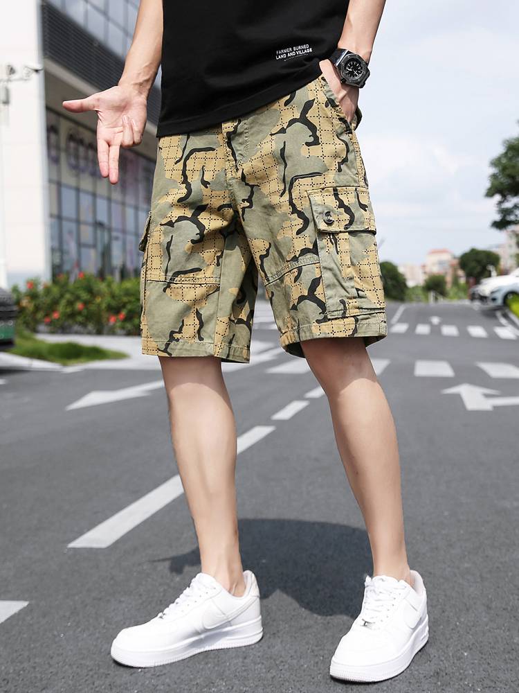 Bulls of men's shorts in summer pants, pants, shorts, cotton pants pants pants, loose camouflage camouflage tide casual pants