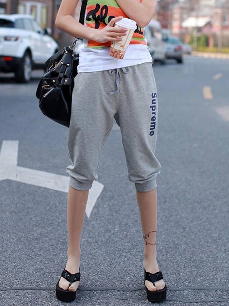 Cotton cotton pants women's summer thin small people 2024 new casual loose large size small foot horse pants pants