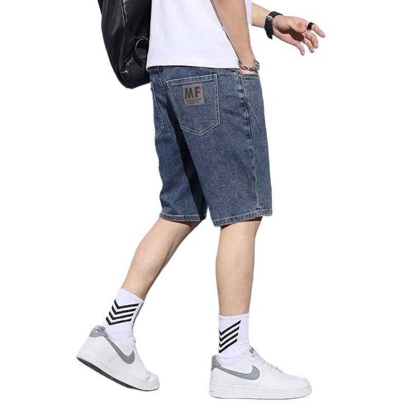 Guangzhou Xintang Town denim shorts, men's summer thin loose straight pent -point pants and pants 2024 new pants