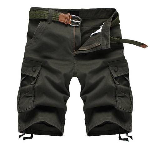Casual pants, large size shorts short pants, beach pants, men's middle pants sports multi -pocket loose summer