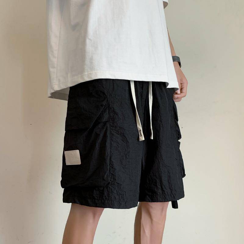 Summer thin -sized workers shorts, men's tide brand American high -street large -size horse pants fast dry ice silk Japanese functional pants pants