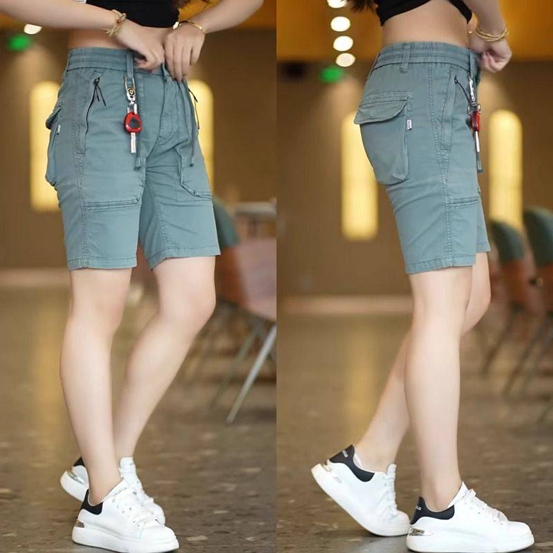 2024 Summer wears workers in shorts, men's trendy cards, versatile loose casual five -point slim -fitting trend horses pants