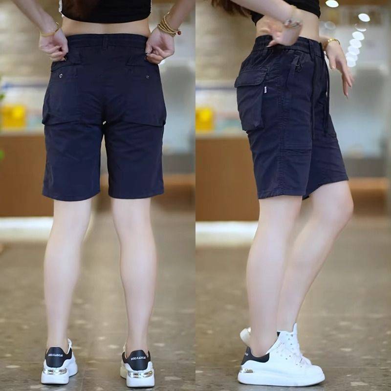 2024 Summer wears workers in shorts, men's trendy cards, versatile loose casual five -point slim -fitting trend horses pants