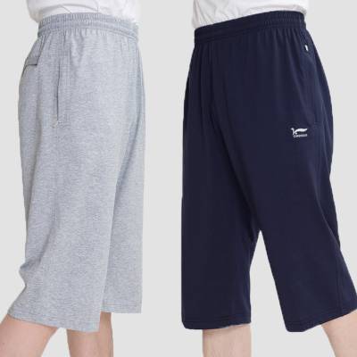 Li Ninglian named summer thin loose, loose all -cotton cropped pants men's sports shorts, fertilizer, increased size horse pants casual