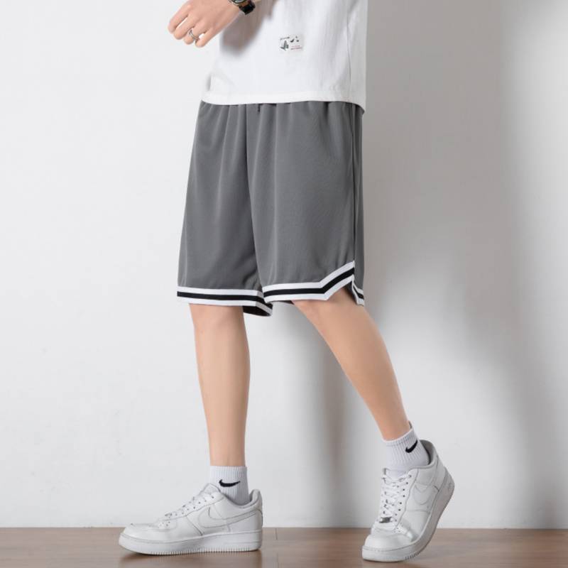 Basketball shorts Men's summer thin ice silk loose casual horse pants home pajamas, penta -point big pants, big pants, sandy beaches