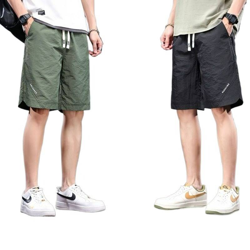 Ice silk shorts Men's summer tide brand American casual pants loose large size horse pants fast dry sports penta pants casual