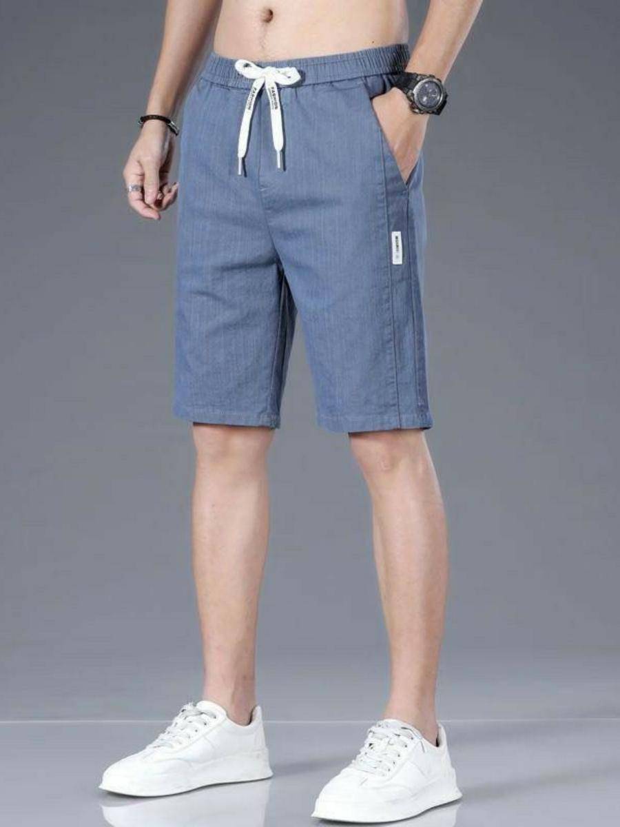 Bingshi short pants men's denim loose pantan pants summer season, breathable casual sports horse pants noble