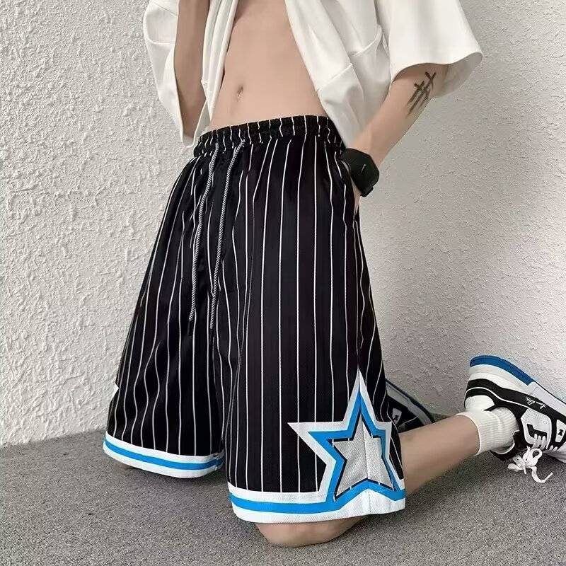 Tide brand striped shorts, men's fast dry casual pants, beach pants, student horse pants sports basketball running five -point pants