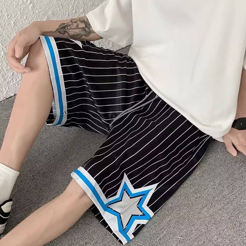 Tide brand striped shorts, men's fast dry casual pants, beach pants, student horse pants sports basketball running five -point pants