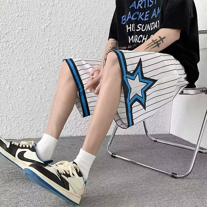Tide brand striped shorts, men's fast dry casual pants, beach pants, student horse pants sports basketball running five -point pants