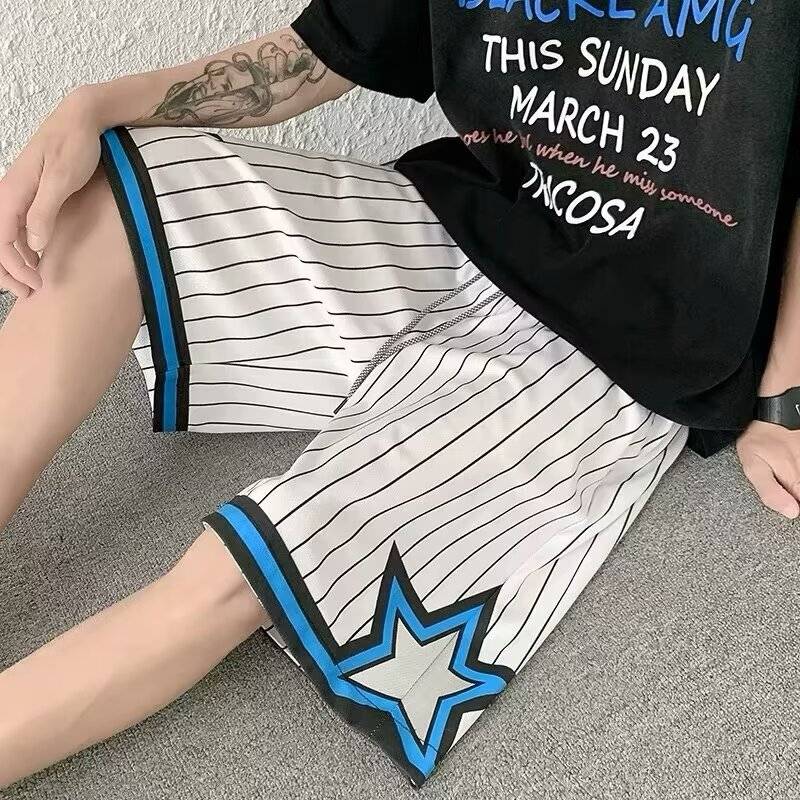 Tide brand striped shorts, men's fast dry casual pants, beach pants, student horse pants sports basketball running five -point pants