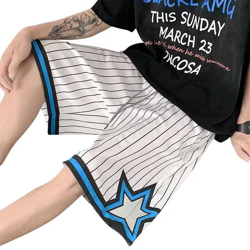 Tide brand striped shorts, men's fast dry casual pants, beach pants, student horse pants sports basketball running five -point pants