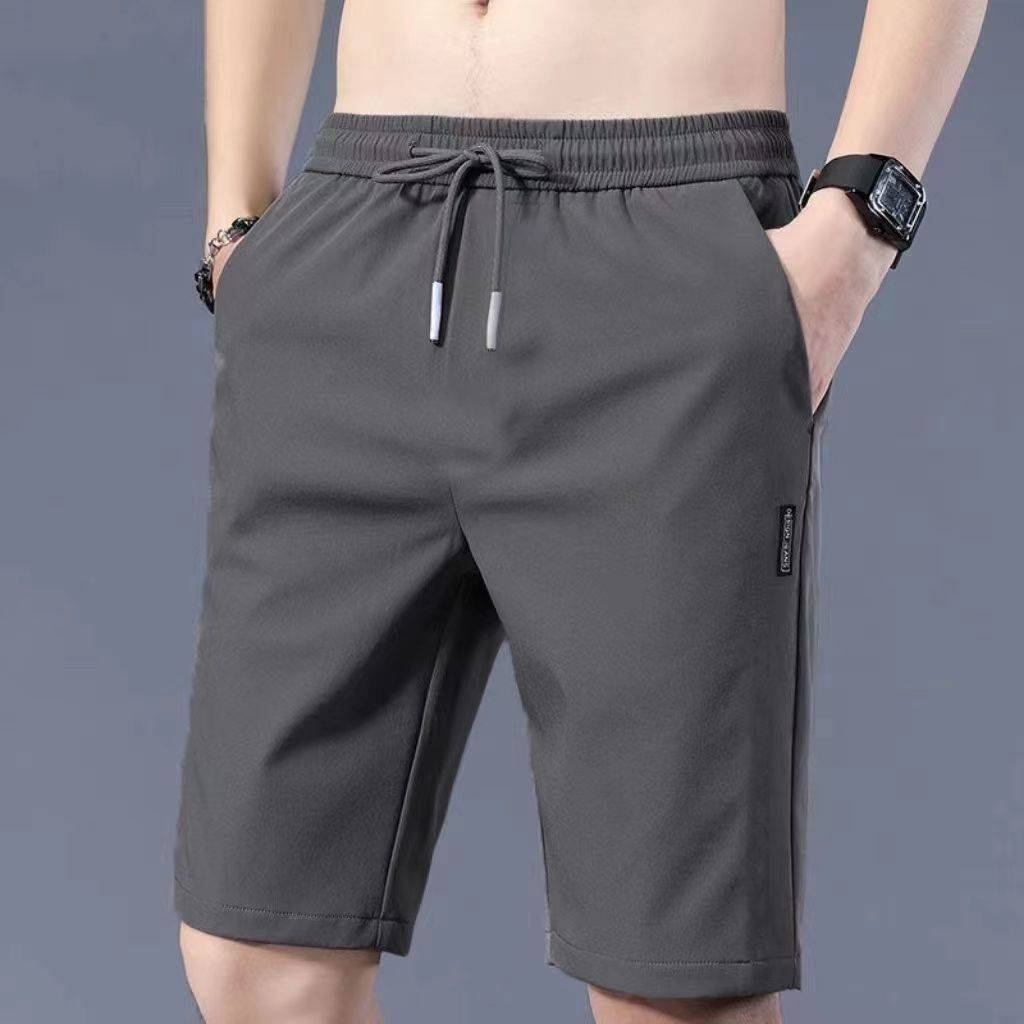 Summer thin five -point five -point ice silk casual shorts men's big pants, sandy beaches, pants wearing horse pants large size pants
