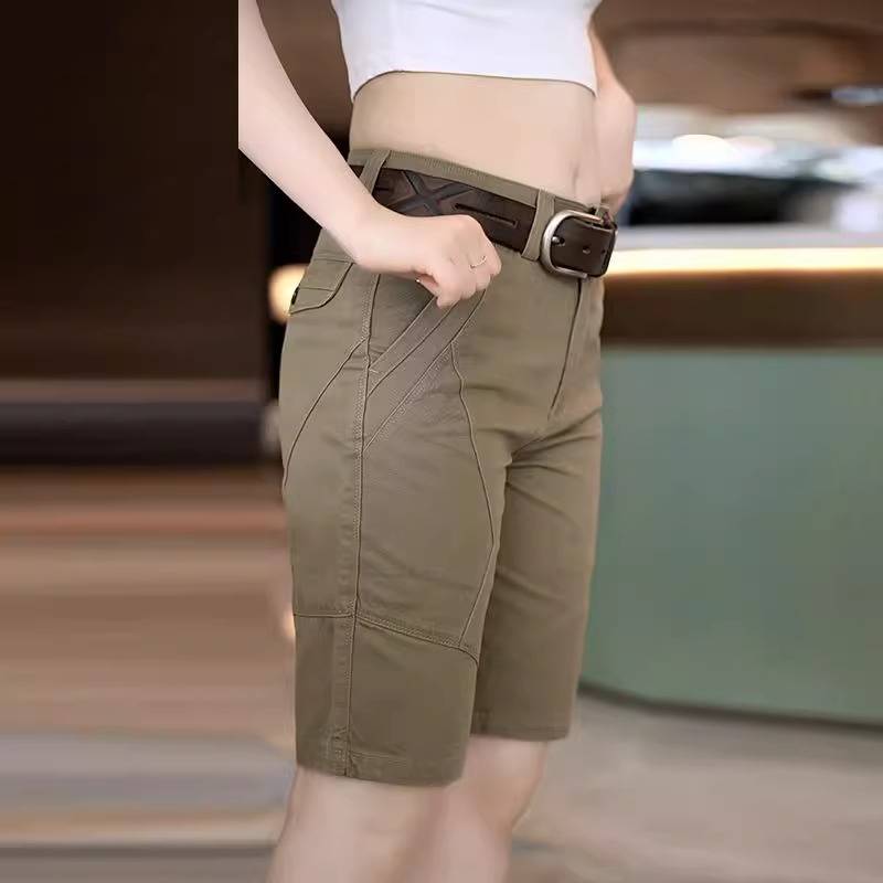 Douyin same high -end cotton casual shorts men's loose penta pants pants and horse pants business straight pants men's tide
