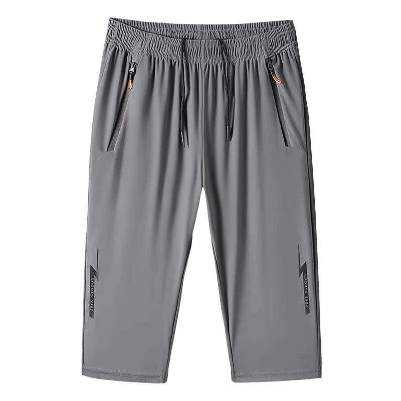 Processing counter withdrawing ice silk quick -drying cropped cropped pants Men's summer casual sports shorts 7 points horse pants thin pants