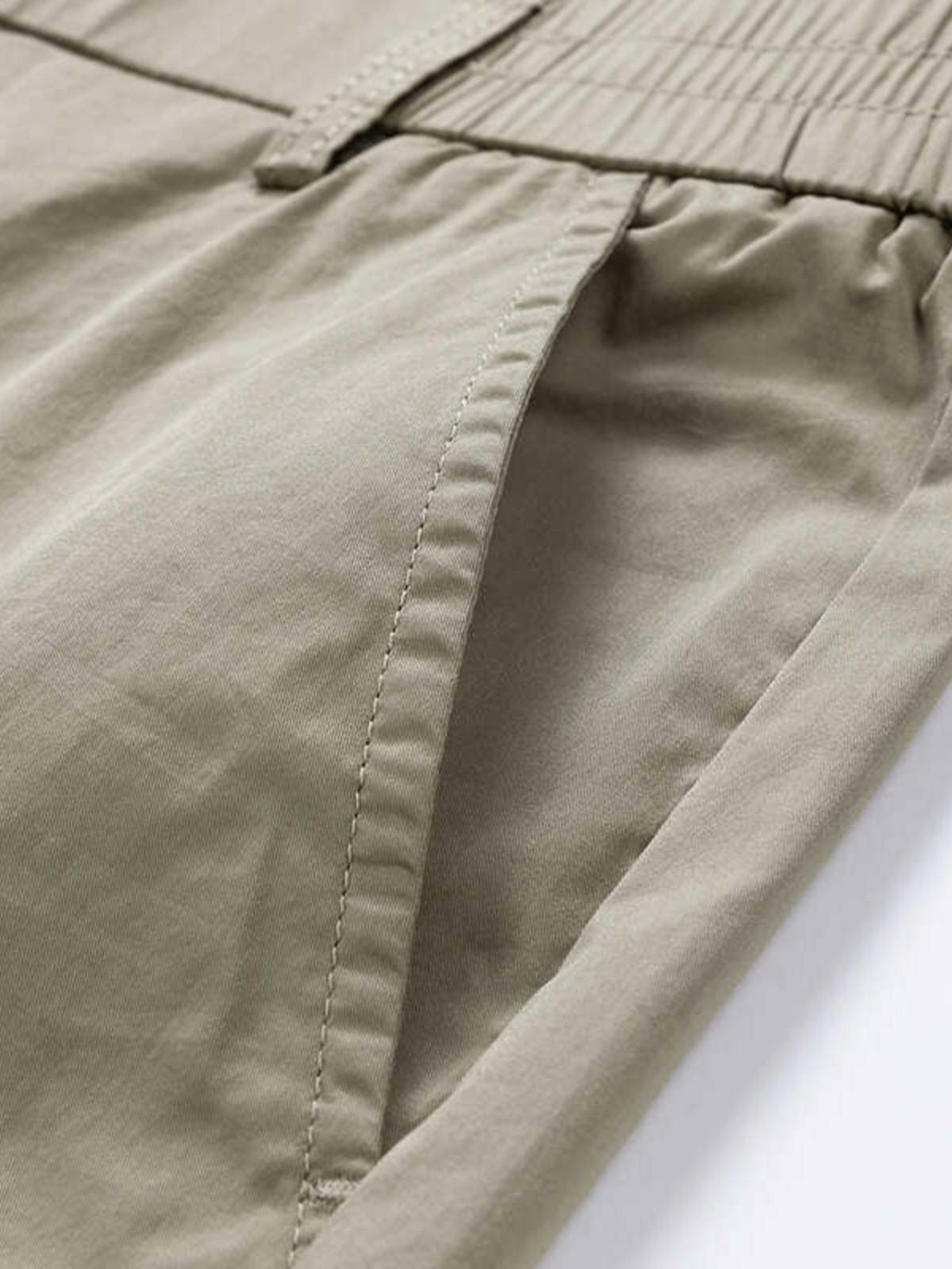 Men's loose straight leisure pants summer pants sports short pants new mid -pants elastic middle -aged horse pants cotton