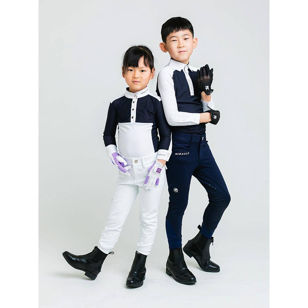 Children's four seasons and half -seasons and half -seasons, elasticity, breathable silicone, silicon, anti -slip resistance, wear -resistant knight equipment training competition riding pants