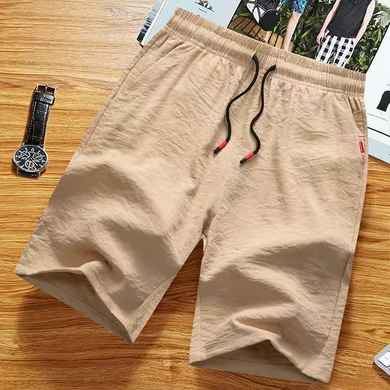 Casual shorts Men's summer breathable five -point ice silk pants wear loose sports horse pants thin beach big pants